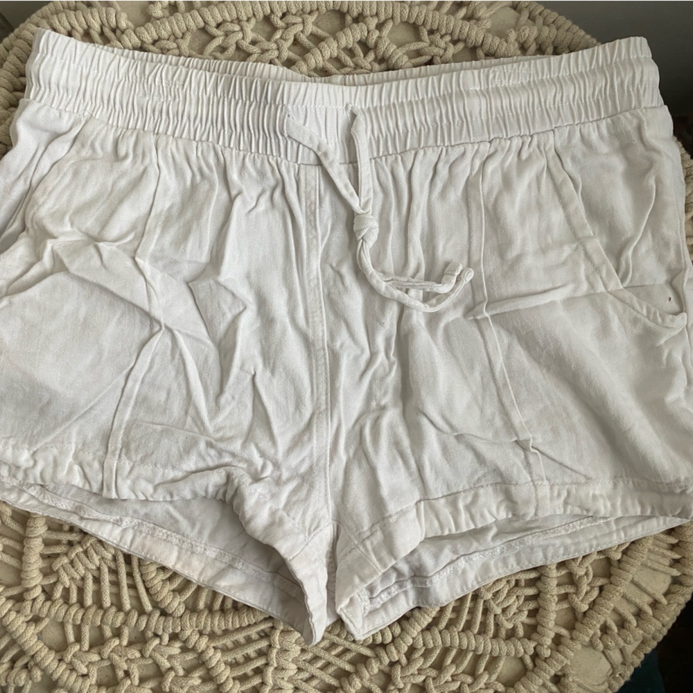 White Drawstring Shorts medium